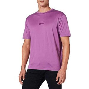 BOSS Tebeautiful heren T-shirt relaxed fit van biologisch katoen gemerceriseerd met logo, Bright Purple523