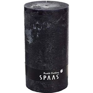 Spaas Rustic Unscented Pillar Candle 100/200 mm, 120 uur, zwart