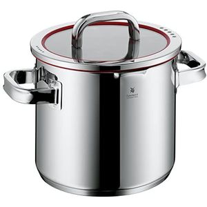 WMF Kookpot Groentesoeppan Inductie Groot 20cm 5,3l Funtion4 Roestvrij Staal 18/10, Pan + steelpan, Rood, Zilver