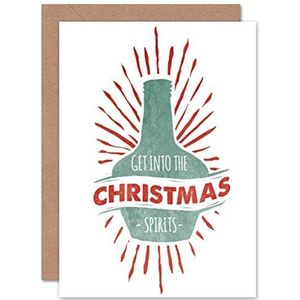 Wee Blue Coo Card drinkfles, sterke drank, Kerstmis, Kerstmis