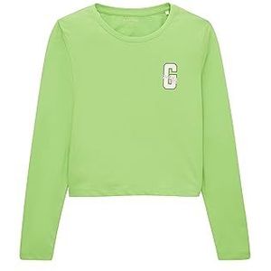 TOM TAILOR Korte shirt met lange mouwen en print met korte mouwen en print voor meisjes (pak van 1), 12318-Liquid Lime Green