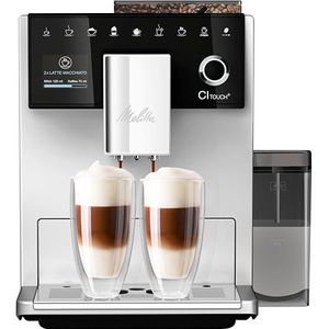 Melitta CI Touch F630-111 Volautomatische koffiemachine met melksysteem, bonenreservoir met twee vakken, one-touch display, koffiesterkte in 4 standen instelbaar, zilver