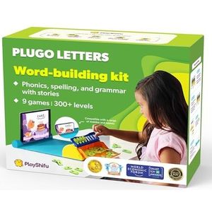 Educatief woordspel PlayShifu-Plugo Letters (set + app met 9 educatieve spellen) STEM-speelgoed voor kinderen van 4 5 6 7 8 9 jaar | fonetisch, spelling en grammatica | (werkt met tablets/mobiels)