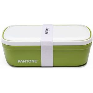 SWEET HOME Pantone™ Lunchbox in bento-stijl, met scheidingswand, ideaal voor kantoor, school, 12 x 7 x 20,7 cm, lichtgroen