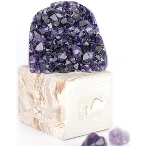 Deep Purple Project 600 tot 700 g gepolijste amethistgeode - geschenkverpakking - spirituele helende steen