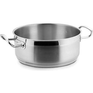 LACOR Lage kookpan – ronde inductie roestvrij staal 18/10 – Ø 24 cm Eco Chef