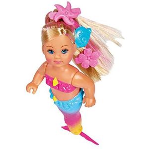 Simba 105733318 - Evi Love Swimming Mermaid, Evi in zeemeermin, kan echt zwemmen met visfiguur, kledingpop, 12 cm, voor kinderen vanaf 3 jaar