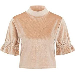 swirlie T-shirt en velours pour femme, beige, L