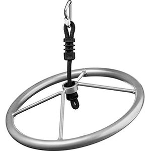 Ninja Wheel, wiel van gelakt staal, Ø 35 cm, Delta veiligheidskarabijnhaak inbegrepen, extra obstakel voor de Ninja Line Slackers, 980028