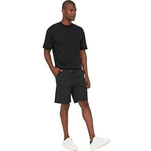 Trendyol Short pour homme taille normale jambe large coupe régulière, Noir, M