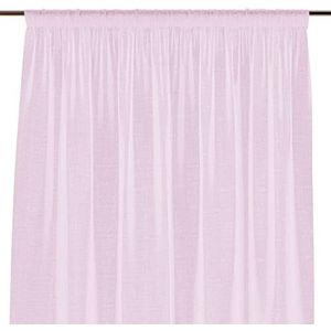 AmeliaHome Gordijn 140 x 270 cm 1 stuk semi-transparant met plooiband roze Lunare