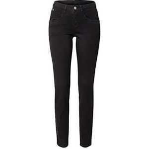 Cream Women's Jeans Skinny Fit Midrise Waist Regular Waistband 5 Pockets, Pitch Black Unwashed, 25W