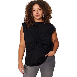 Trendyol Woman Regular fit Basic Crew Neck Knit Plus Size Blouse Chemise, Noir, 5XL pour femme, Noir, 5XL grande taille