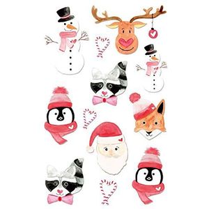 AVERY Zweckform Art. 52293 Kerststickers van linnen papier voor kaarten, geschenken, DIY, 2 vellen à 11 stickers