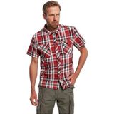 Brandit Roadstar herenshirt, Rood/Zwart/Wit