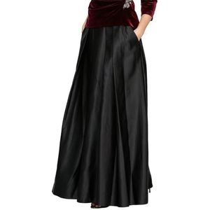 Alex Evenings Jupe longue de bal pour occasions spéciales, satin noir, taille XL femme, Satin noir., XL