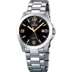 Festina Heren analoog kwarts horloge met armband van roestvrij staal F16376-6, veelkleurig/zilver, armband, Veelkleurig/Zilver, Armband