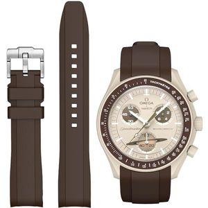 Siliconen gebogen reservebandje voor Omega Swatch Moonwatch horloge compatibel met Omega X Swatch 20 mm snel Realese Swatch Omega Moonswatch horlogeband zonder openingen