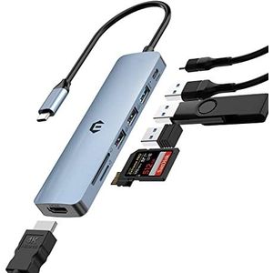 USB C-hub, AYCLIF USB C-dongle adapter voor MacBook Pro, 7-in-1 USB C naar HDMI Multport Adapter compatibel met MacBook Air en meer (4K HDMI USB2.0/3.0 SD/TF Card Reader 100W PD)
