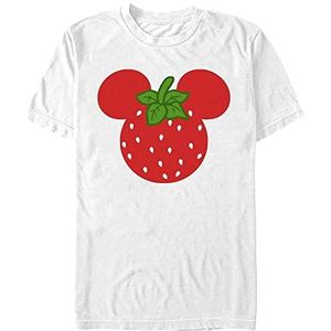 Disney Mickey & Friends T-shirt met korte mouwen en aardbeienoren, uniseks T-shirt, Wit