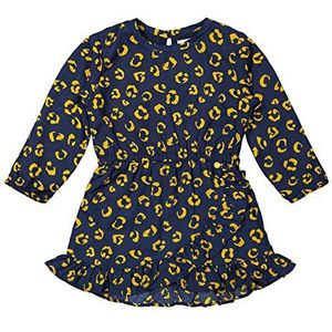 Koko Noko jurk voor meisjes, marineblauw + oker geel