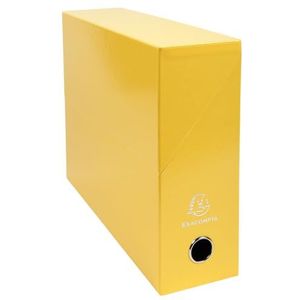 Exacompta - Ref. 89928E, 1 Iderama-transferbox van gekleurd papier, rug 90 mm, metalen oog, voor A4-formaat, 25,5 x 34 x 9 cm, gele kleur, gemonteerd geleverd