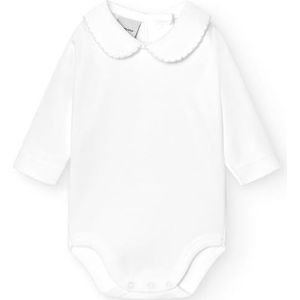 BABIDU C.polo Pique uniseks-baby body, wit (Celeste), 0-3 maanden