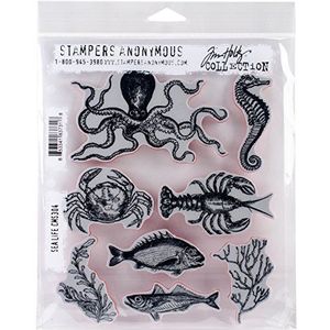 Art Gone Wild AGCMS304 Stempelset Tim Holtz Sea Life rubberen buffer set, meerkleurig, 24,5 x 18 x 0,6 cm