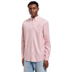 Scotch & Soda Essential Oxford Stripe T-shirt voor heren, Tropical Pink / White Stripe 7016