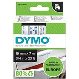 Dymo D1-etiketten, 19 mm x 7 m, blauw/wit