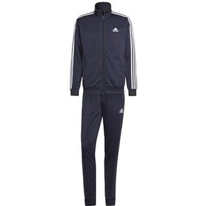 adidas Basic trainingspak voor heren, 3 strepen, legendarische inkt, wit, maat L, hoogte 7,6 cm, inkt/wit, maat L