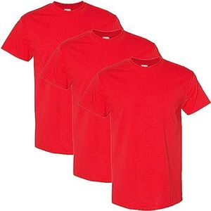 Gildan T-shirt van zwaar katoen, stijl G5000 (10 stuks), rood (3 stuks)