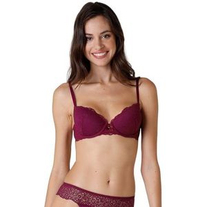 Lovable Soutien-gorge rembourré avec armatures exquis dentelle femme, bordeaux, 38 / D