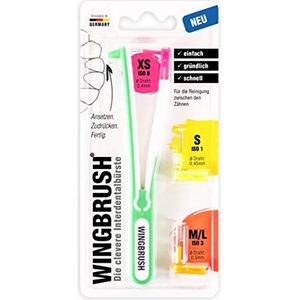 WINGBRUSH® Kit de démarrage de brosse interdentaire avec 3 brosses de rechange | Connu de la grotte des lions