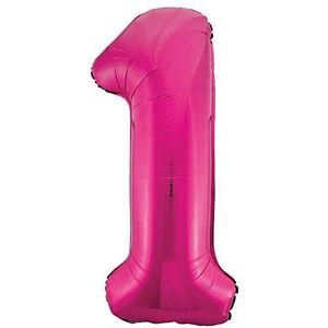 Unique Party enorme folieballon cijfer 1 - 86 cm, roze