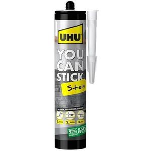 UHU YOU CAN STICK Pierre - eenvoudige montagelijm - materiaalgerichte montagelijm voor toepassingen rond steenmaterialen, patroon 440 g