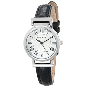 Anne Klein Dames leren riem horloge, zwart., Riem