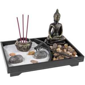 Lachineuse - Tuin Zen Boeddha – Aziatische wierookhouder – decoratie Zen – tuin met zand – Aziatische sfeer – voor binnen, huis, kantoor – cadeau-idee Japan – decoratie Azië