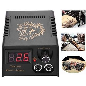 Stroomvoorziening voor tattoo-machine, zwarte transformator, leeuwenkopweergave, professionele vloeistofkristallen weergave, voor woonkamer (EU)