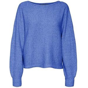 VERO MODA Vmcdoffy Ls Boatneck Pull en tricot Ga Boo pour femme, Beaucoup de bleu/détail : mélangé, XL grande taille