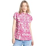 Cecil B344515 LINEN_ Damesblouse met kleine bladeren, Rozenbloemen.