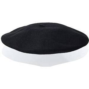 UNMADE Copenhagen Dames Odille Beret, zwart, Eén maat, zwart.