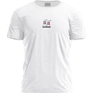 Bona Basics, T-shirt basique imprimé numérique,%100 coton, blanc, Décontracté pour homme, taille : S, Blanc, S