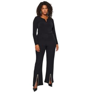 Trendyol Trendyol Damesbroek, normale taille, recht, grote maat, damesbroek, zwart.