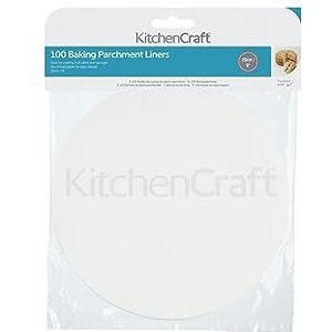 KitchenCraft Bakpapier met antiaanbaklaag, rond, 20 cm, 100 stuks