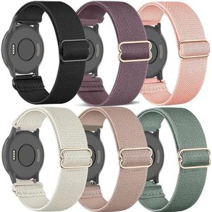 TUCOMO 6 stuks rekbare nylon horlogebandjes compatibel met Garmin Venu 2S/Venu 3S/Vivoactive 4S/Vivomove 3S, elastische 18 mm gespbandjes voor Garmin Forerunner 255S/Forerunner, Nylon, Zonder