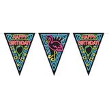 Neon Bunting - Happy Birthday 6 stuks