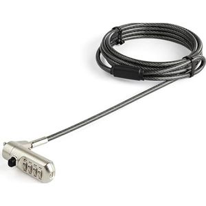 StarTech. COM C Diefstalbeveiligingskabel voor laptop, 2 m, combinatieslot, nano-sleuf, kabel voor Kensington - veiligheidskabel - 2 m