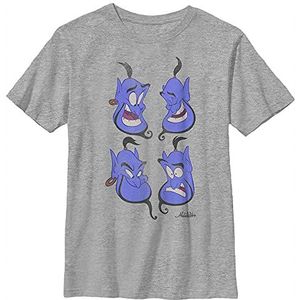 Disney Aladdin Jongens T-Shirt Genie Expressions Grey Heather Athletic XS, Athletic grijs gemêleerd