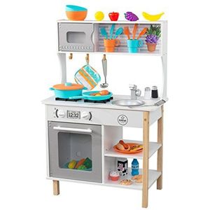 KidKraft All Time Kinderkeuken van hout, dinette met accessoires, gebruiksvoorwerpen, speelgoed, imitatiespel, speelgoed voor kinderen vanaf 3 jaar, 53370